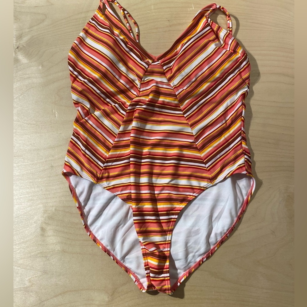 NOBO Striped One Piece Swimsuit Size XL (15-17) (LP)
